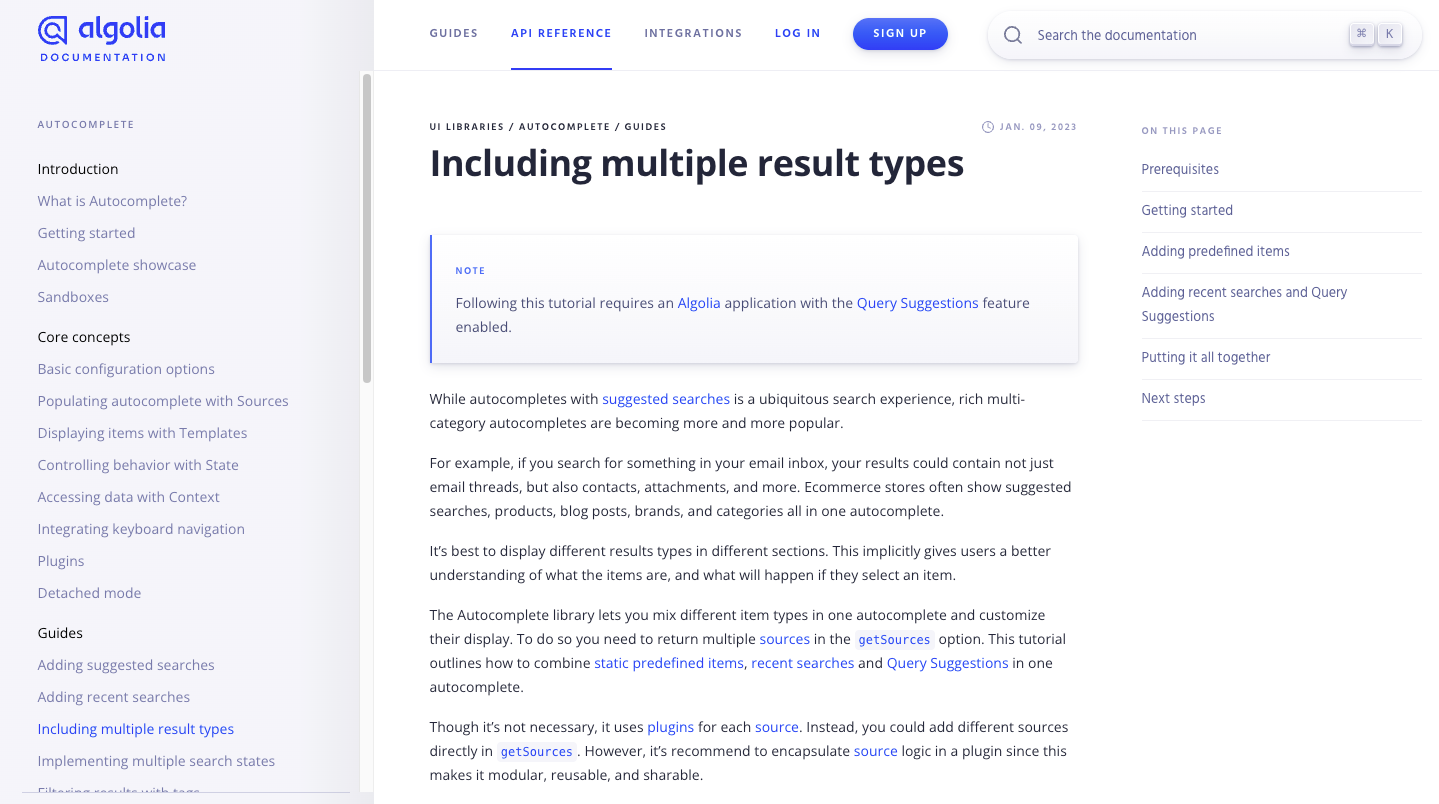 Algolia Guides